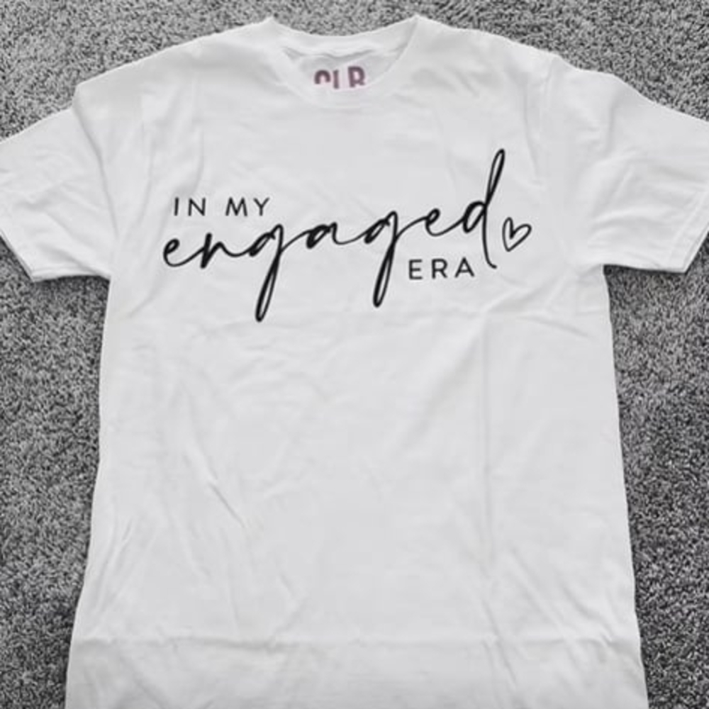 Engaged White Graphic T-Shirt